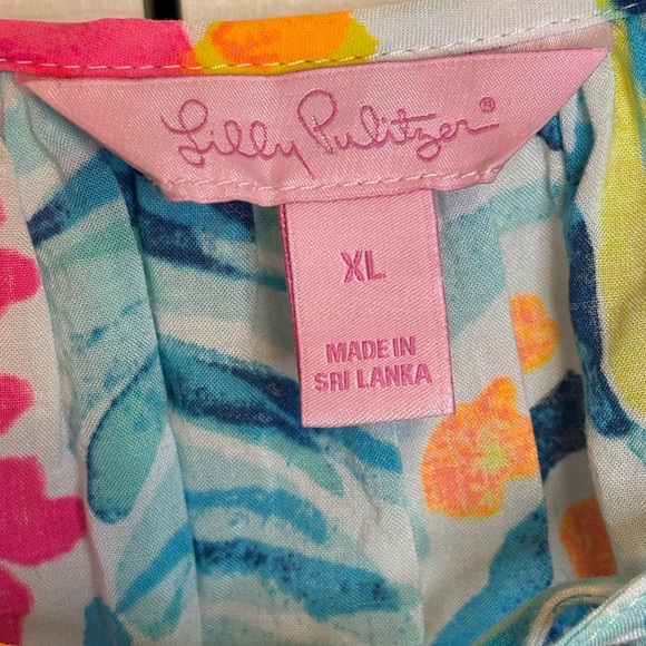 Lilly Pulitzer Size XL Blouse - Blue, Pink, Yellow - Picture 3 of 7